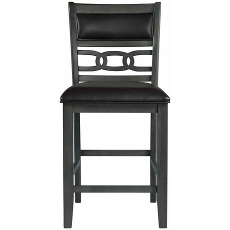  Elements International Amherst Counter Side Chair W/PU Cushion Grey Finish IMAGE 2