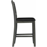  Elements International Amherst Counter Side Chair W/PU Cushion Grey Finish IMAGE 3