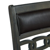  Elements International Amherst Counter Side Chair W/PU Cushion Grey Finish IMAGE 6