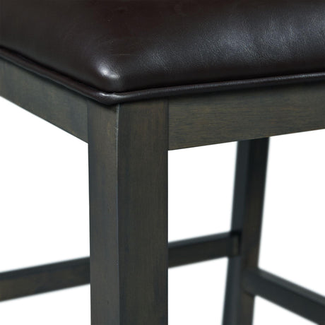  Elements International Amherst Counter Side Chair W/PU Cushion Grey Finish IMAGE 7