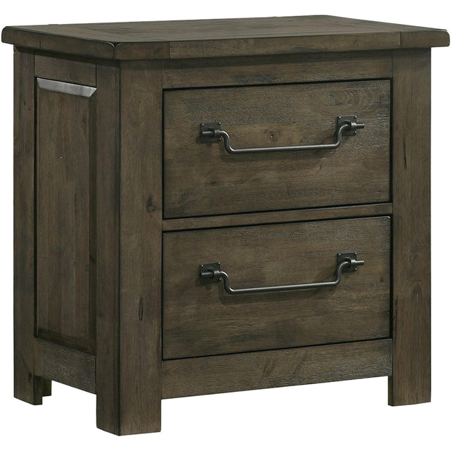  Elements International Maverick Nightstand w/USB Grey IMAGE 1