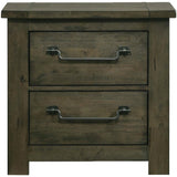  Elements International Maverick Nightstand w/USB Grey IMAGE 2