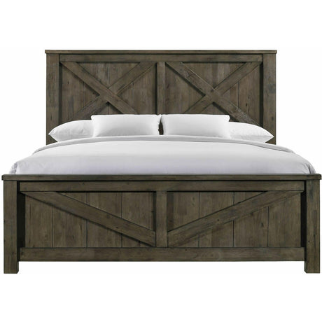  Elements International Maverick King Panel Bed Grey IMAGE 2
