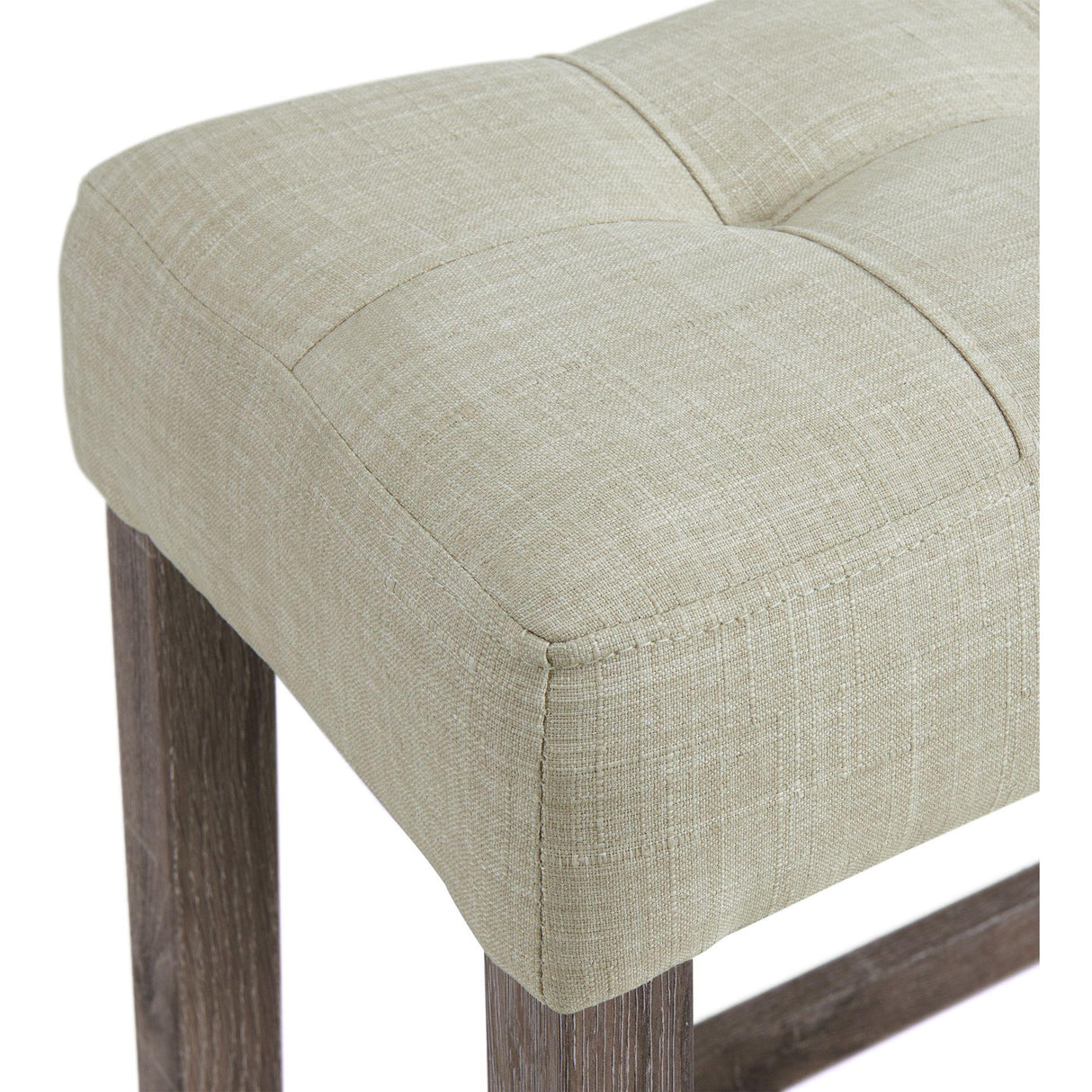  Elements International Oak Lawn Grey Bar Table Single Pack (Table + 3 Tan Fabric Stools) IMAGE 11