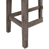  Elements International Oak Lawn Grey Bar Table Single Pack (Table + 3 Tan Fabric Stools) IMAGE 12