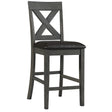  Elements International Alex Counter Side Chair W/Black PU Grey IMAGE 1