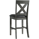  Elements International Alex Counter Side Chair W/Black PU Grey IMAGE 3