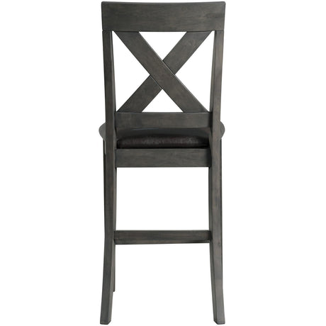  Elements International Alex Counter Side Chair W/Black PU Grey IMAGE 4