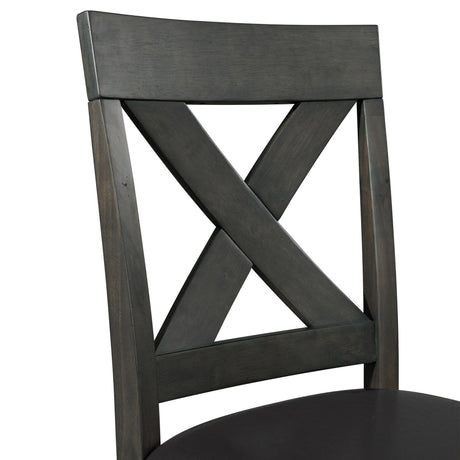  Elements International Alex Counter Side Chair W/Black PU Grey IMAGE 6
