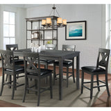  Elements International Alex Counter Side Chair W/Black PU Grey IMAGE 8