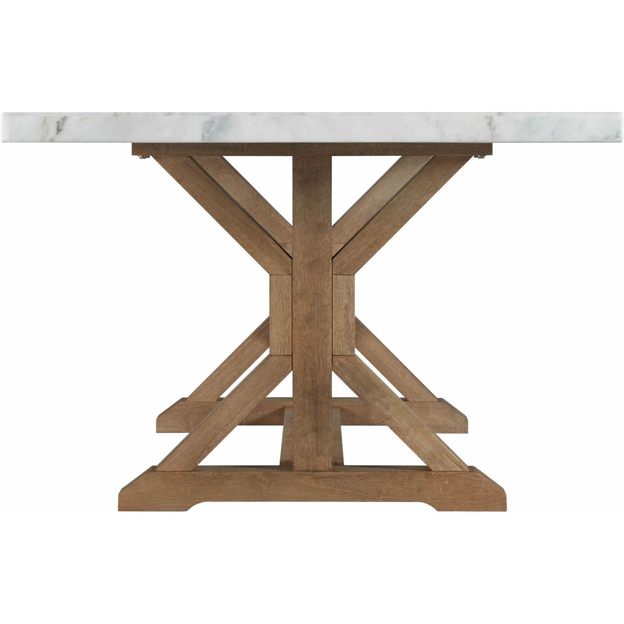  Elements International Lakeview White Marble Standard Height Rectangular Dining Table IMAGE 3