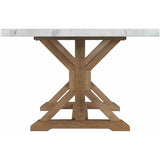  Elements International Lakeview White Marble Standard Height Rectangular Dining Table IMAGE 3