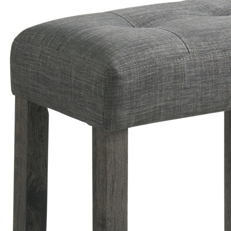  Elements International Oak Lawn Charcoal Grey Bar Table Single Pack (Table + 3 Grey Fabric Stools) IMAGE 10