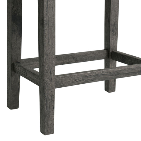  Elements International Oak Lawn Charcoal Grey Bar Table Single Pack (Table + 3 Grey Fabric Stools) IMAGE 11