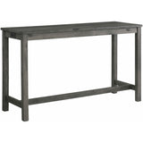  Elements International Oak Lawn Charcoal Grey Bar Table Single Pack (Table + 3 Grey Fabric Stools) IMAGE 3
