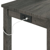  Elements International Oak Lawn Charcoal Grey Bar Table Single Pack (Table + 3 Grey Fabric Stools) IMAGE 5