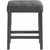  Elements International Oak Lawn Charcoal Grey Bar Table Single Pack (Table + 3 Grey Fabric Stools) IMAGE 9