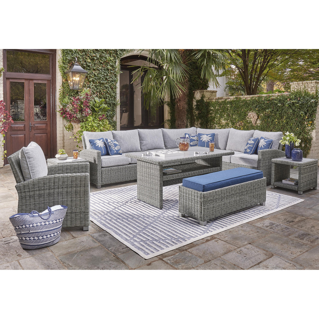  Signature Design by Ashley Naples Beach P439-600 Bench with Cushion IMAGE 8