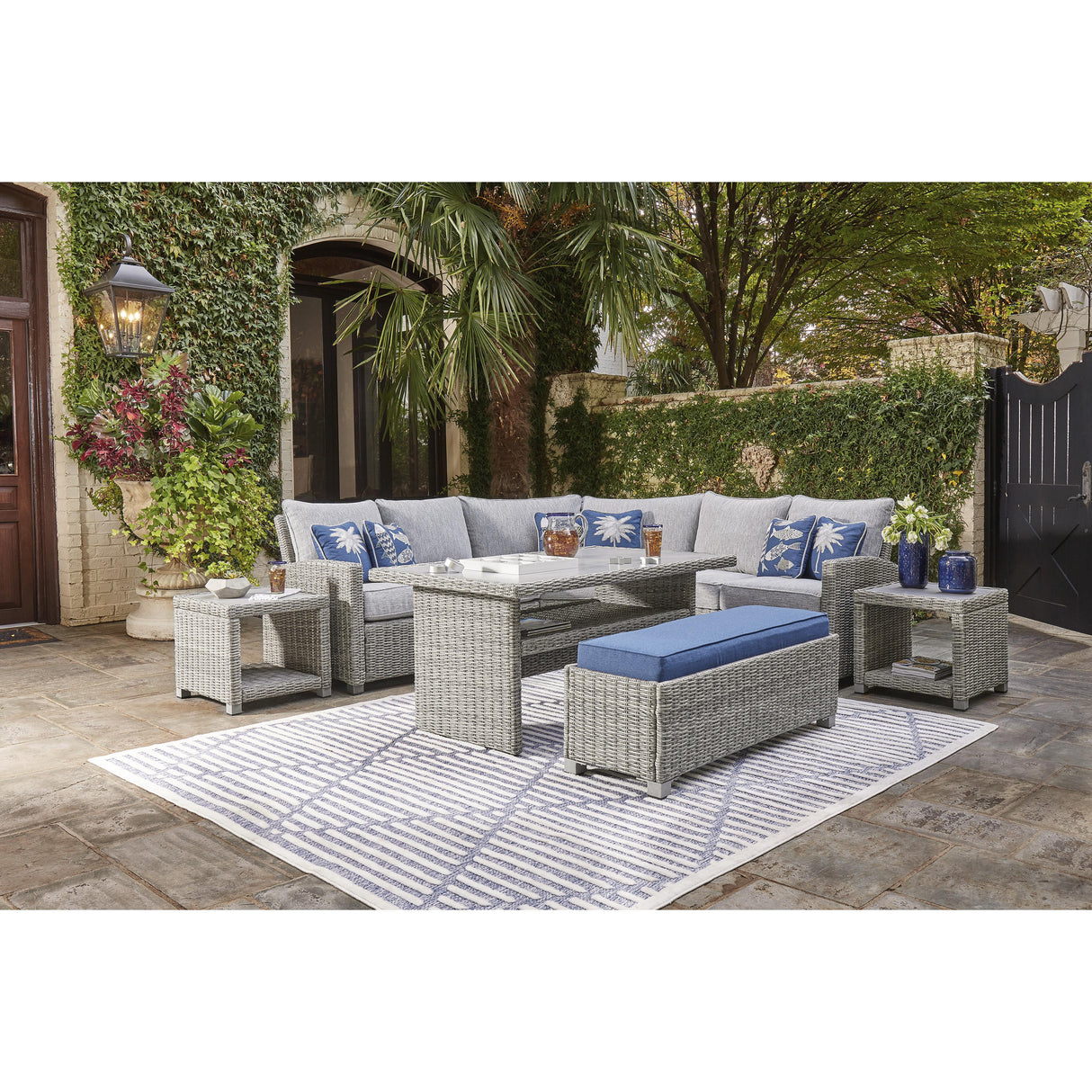  Signature Design by Ashley Naples Beach P439-600 Bench with Cushion IMAGE 9