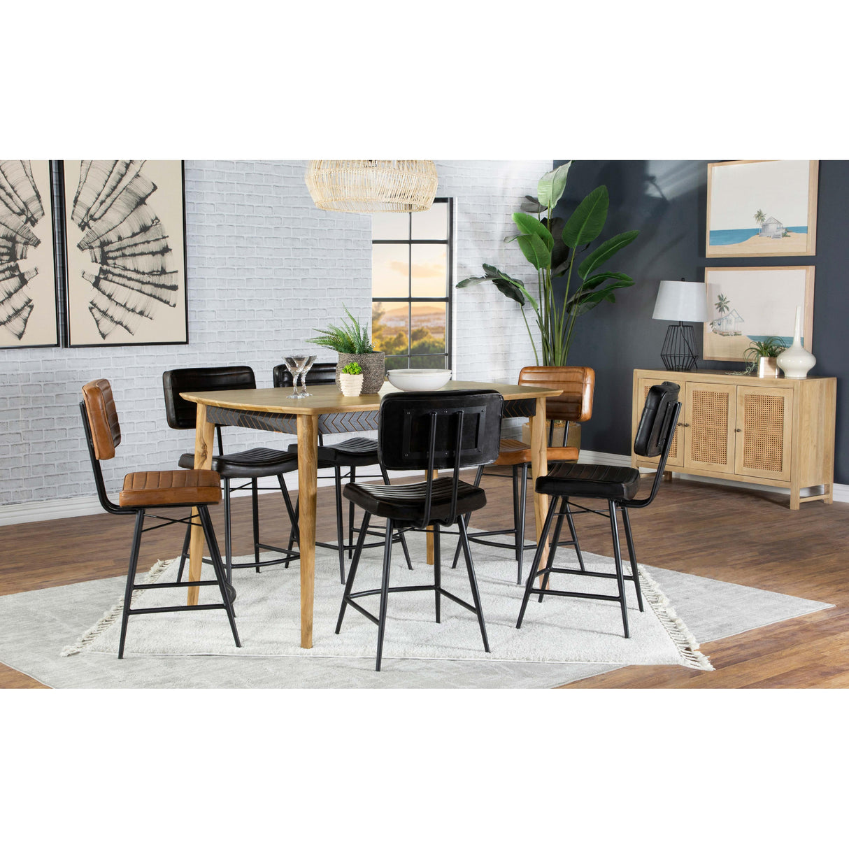  Coaster Furniture Partridge 110649 Leather Counter Chair - Antique Camel IMAGE 9