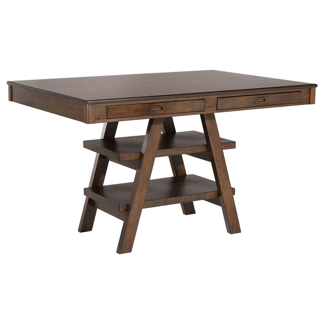  Coaster Furniture Dewey 115208 Rectangular 60-inch Counter Height Dining Table - Walnut IMAGE 1