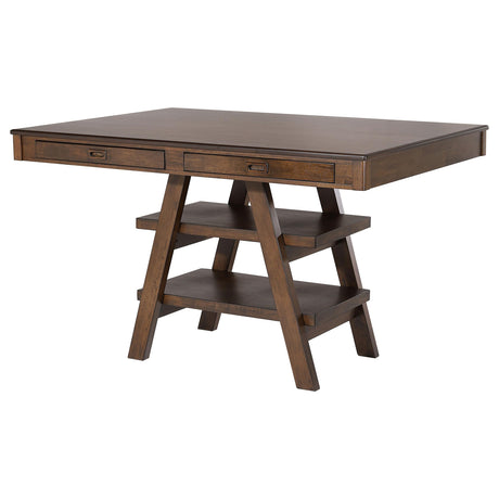  Coaster Furniture Dewey 115208 Rectangular 60-inch Counter Height Dining Table - Walnut IMAGE 3