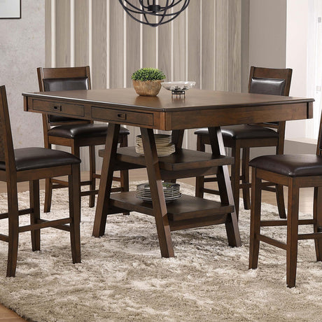  Coaster Furniture Dewey 115208 Rectangular 60-inch Counter Height Dining Table - Walnut IMAGE 6
