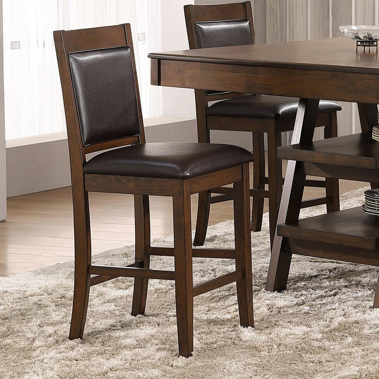  Coaster Furniture Dewey 115209 Upholstered Counter Chair - Walnut IMAGE 8