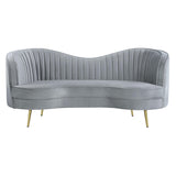  Coaster Furniture Sophia 506865 Upholstered Channel Tufted Loveseat - Grey IMAGE 2
