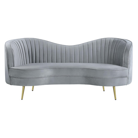  Coaster Furniture Sophia 506865 Upholstered Channel Tufted Loveseat - Grey IMAGE 2