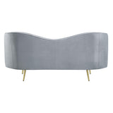  Coaster Furniture Sophia 506865 Upholstered Channel Tufted Loveseat - Grey IMAGE 4