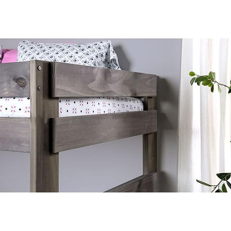  Furniture of America Arlette AM-BK100GY-BED-SLAT Twin/Twin Bunk Bed IMAGE 3