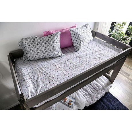  Furniture of America Arlette AM-BK100GY-BED-SLAT Twin/Twin Bunk Bed IMAGE 4