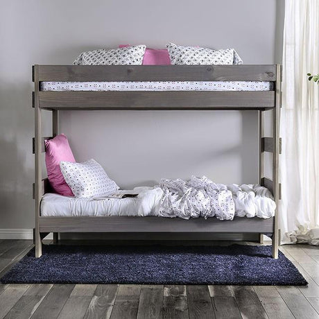 Furniture of America Arlette AM-BK100GY-BED-SLAT Twin/Twin Bunk Bed IMAGE 5