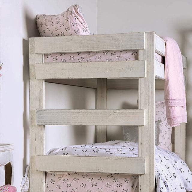  Furniture of America Arlette AM-BK100WH-BED-SLAT Twin/Twin Bunk Bed IMAGE 6