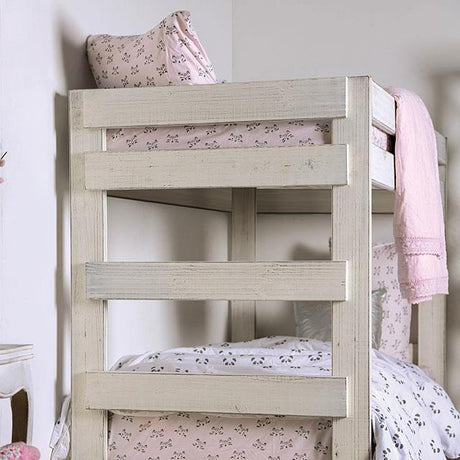  Furniture of America Arlette AM-BK100WH-BED-SLAT Twin/Twin Bunk Bed IMAGE 6