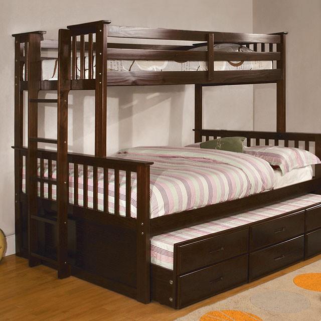  Furniture of America University CM-BK458F-EXP-BED+TR Twin/Full Bunk Bed IMAGE 1