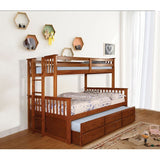  Furniture of America Kids Beds Bunk Bed CM-BK458F-OAK-BED+TR IMAGE 2