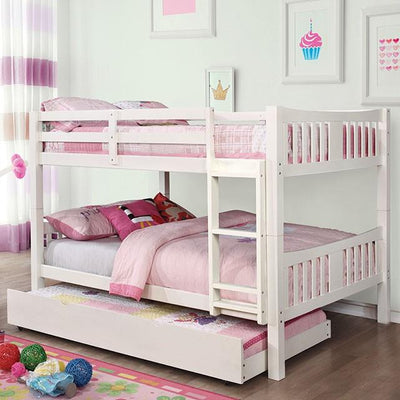  Furniture of America Cameron CM-BK929F-WH-BED-VN Full/Full Bunk Bed, White IMAGE 1