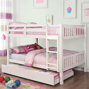  Furniture of America Cameron CM-BK929F-WH-BED-VN Full/Full Bunk Bed, White IMAGE 1