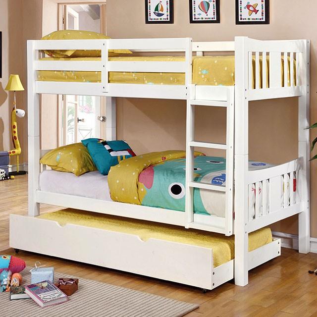  Furniture of America Cameron CM-BK929WH-BED-VN Twin/Twin Bunk Bed IMAGE 2