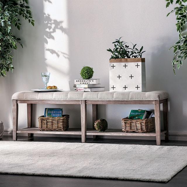  Furniture of America Tayah CM-BN5666BG Bench IMAGE 1