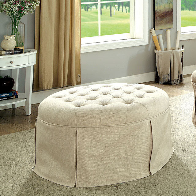  Furniture of America Claes Fabric Storage Ottoman CM-BN6175BG IMAGE 3