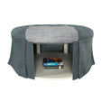  Furniture of America Claes CM-BN6175BL Round Ottoman IMAGE 1