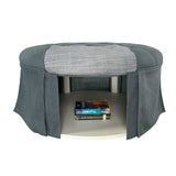  Furniture of America Claes CM-BN6175BL Round Ottoman IMAGE 1