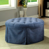  Furniture of America Claes CM-BN6175BL Round Ottoman IMAGE 3