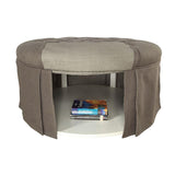  Furniture of America Claes CM-BN6175GY Round Ottoman IMAGE 1