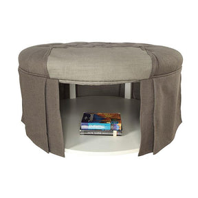  Furniture of America Claes CM-BN6175GY Round Ottoman IMAGE 1