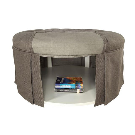  Furniture of America Claes CM-BN6175GY Round Ottoman IMAGE 1