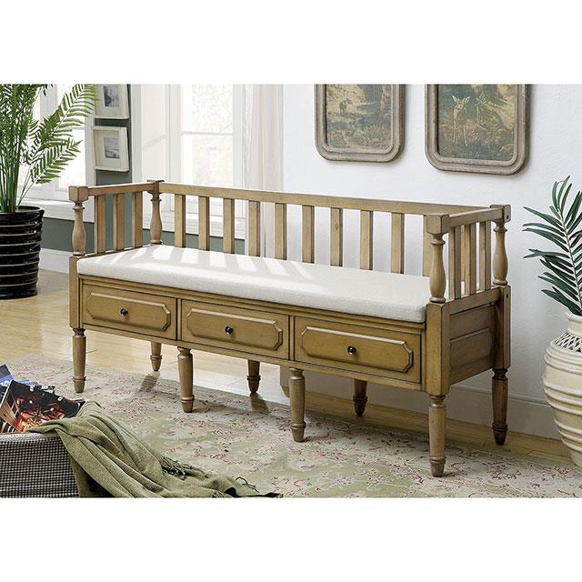  Furniture of America Ballinasloe CM-BN6359NT Bench IMAGE 1
